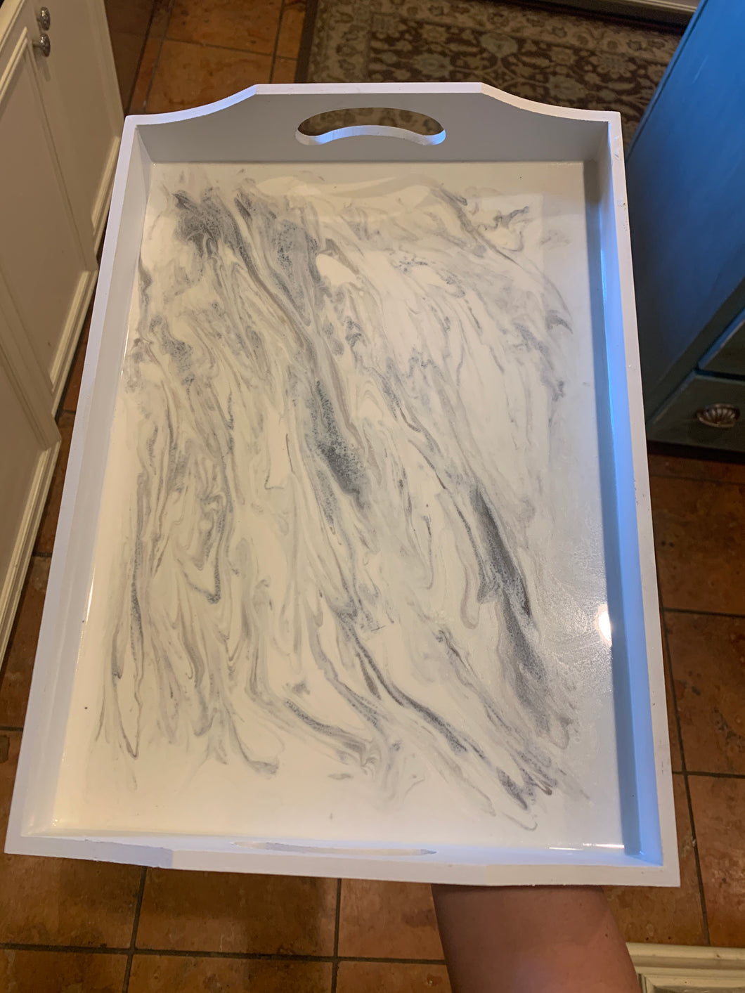 Resin serving tray